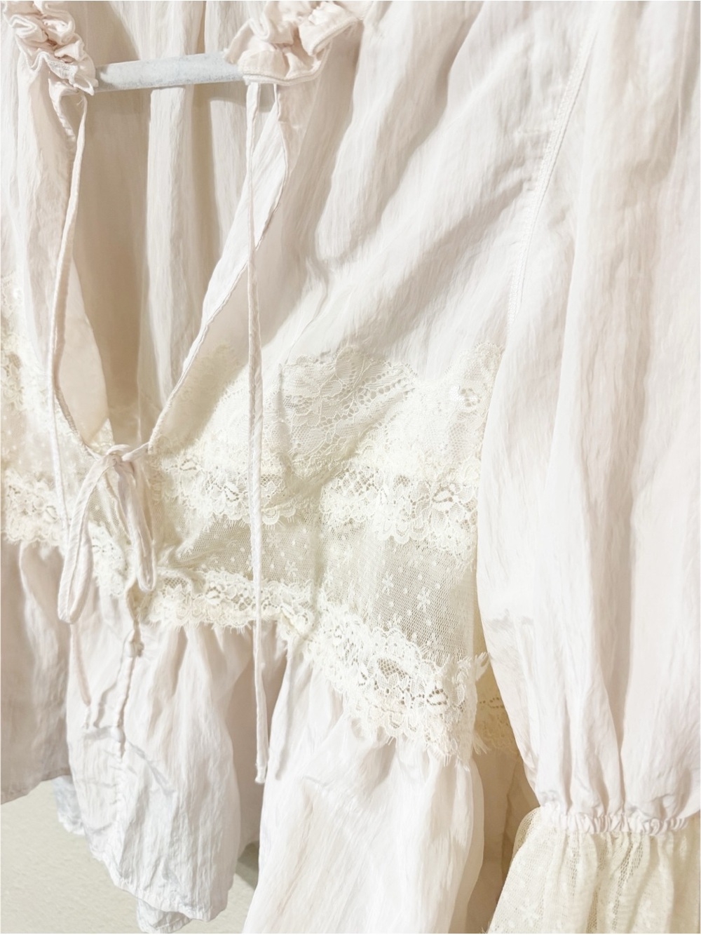 Free People Intimately FP Forever Young Bed Jacket In White Alyssum size Large - Picture 13 of 13